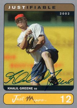 2002-03 Justifiable - Autographs Silver #12 Khalil Greene Front
