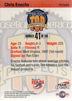1999 Team Best Baseball America - Diamond Best Gold #41 Chris Enochs  Back