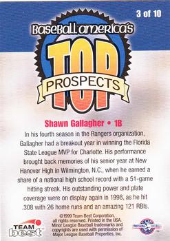 1999 Team Best Baseball America - League MVPs #3 Shawn Gallagher  Back