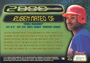 1999 Bowman - 2000 Rookie of the Year Favorites #ROY4 Ruben Mateo  Back