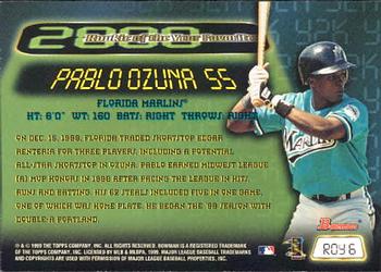 1999 Bowman - 2000 Rookie of the Year Favorites #ROY6 Pablo Ozuna  Back