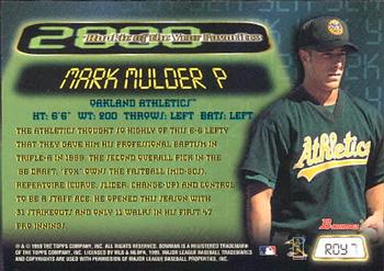 1999 Bowman - 2000 Rookie of the Year Favorites #ROY7 Mark Mulder  Back