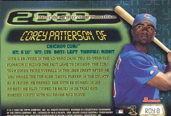 1999 Bowman - 2000 Rookie of the Year Favorites #ROY8 Corey Patterson  Back