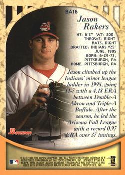 1999 Bowman - Certified Autographs #BA16 Jason Rakers Back