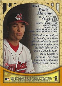 1999 Bowman - Certified Autographs #BA22 Willie Martinez Back