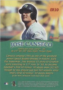 1999 Bowman - Early Risers #ER10 Jose Canseco  Back