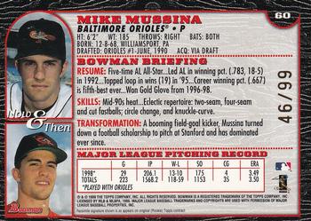 1999 Bowman - Gold #60 Mike Mussina  Back