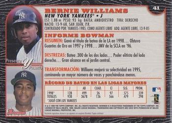 1999 Bowman - International #41 Bernie Williams Back