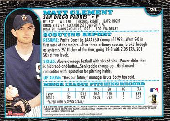 1999 Bowman - International #74 Matt Clement Back