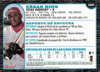 1999 Bowman - International #110 Cesar King Back
