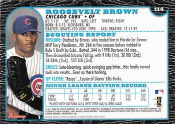 1999 Bowman - International #114 Roosevelt Brown Back