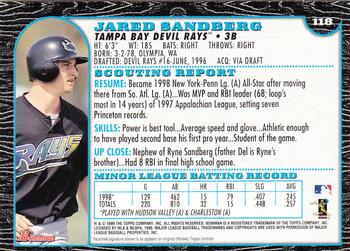 1999 Bowman - International #118 Jared Sandberg Back