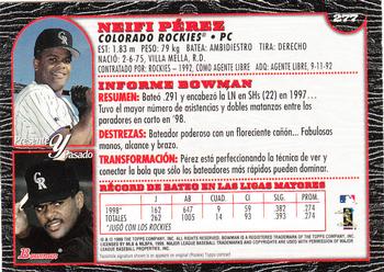 1999 Bowman - International #277 Neifi Perez Back