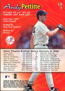1999 Bowman - Late Bloomers #LB5 Andy Pettitte  Back