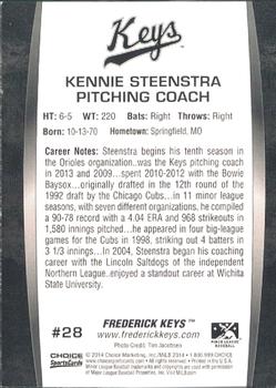2014 Choice Frederick Keys #28 Kennie Steenstra Back