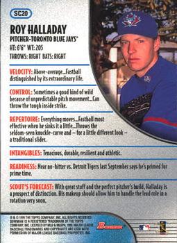 1999 Bowman - Scouts' Choice #SC20 Roy Halladay  Back