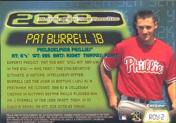 1999 Bowman Chrome - 2000 Rookie of the Year Favorites #ROY2 Pat Burrell  Back