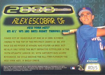 1999 Bowman Chrome - 2000 Rookie of the Year Favorites #ROY5 Alex Escobar  Back