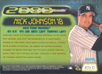 1999 Bowman Chrome - 2000 Rookie of the Year Favorites #ROY10 Nick Johnson  Back