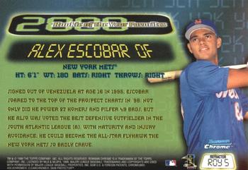 1999 Bowman Chrome - 2000 Rookie of the Year Favorites Refractors #ROY5 Alex Escobar  Back