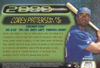 1999 Bowman Chrome - 2000 Rookie of the Year Favorites Refractors #ROY8 Corey Patterson  Back
