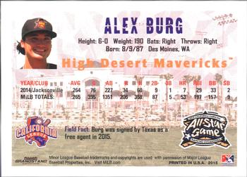 2015 Grandstand California League / Carolina League All-Star Game #NNO Alex Burg Back