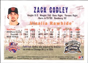 2015 Grandstand California League / Carolina League All-Star Game #NNO Zack Godley Back
