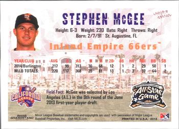 2015 Grandstand California League / Carolina League All-Star Game #NNO Stephen McGee Back