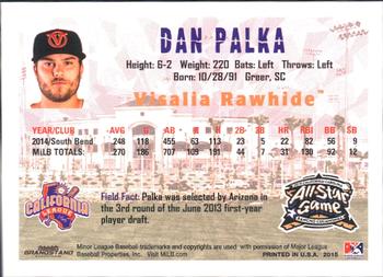 2015 Grandstand California League / Carolina League All-Star Game #NNO Dan Palka Back