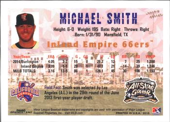 2015 Grandstand California League / Carolina League All-Star Game #NNO Michael Smith Back