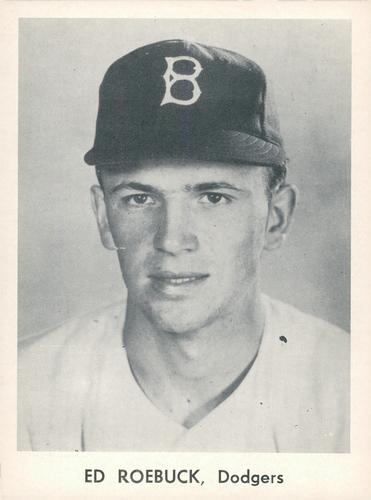 1956 Jay Publishing World Series Brooklyn Dodgers 5x7 Photos #NNO Ed Roebuck Front