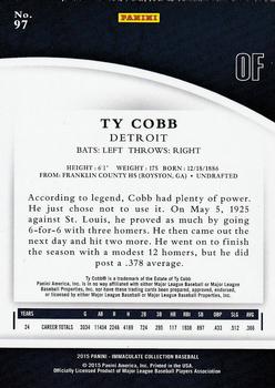 2015 Panini Immaculate Collection #97 Ty Cobb Back