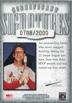1998 Donruss Signature - Significant Signatures #NNO Stan Musial Back
