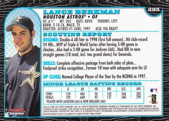 1999 Bowman Chrome - International #295 Lance Berkman  Back