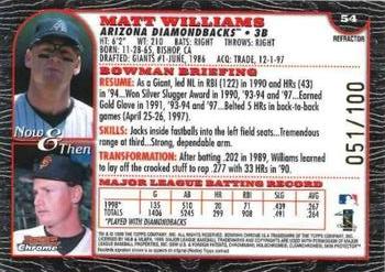 1999 Bowman Chrome - International Refractors #54 Matt Williams  Back