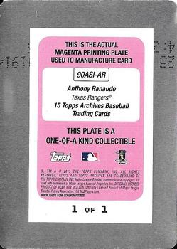 2015 Topps Archives - 1990 Topps All-Star Rookies Printing Plates Magenta #90ASI-AR Anthony Ranaudo Back