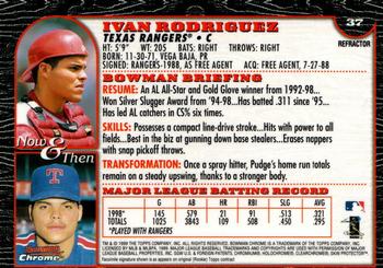 1999 Bowman Chrome - Refractors #37 Ivan Rodriguez  Back