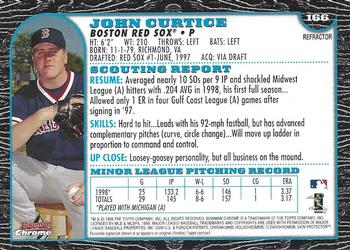 1999 Bowman Chrome - Refractors #166 John Curtice  Back