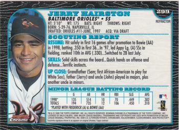 1999 Bowman Chrome - Refractors #299 Jerry Hairston Jr.  Back
