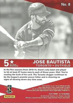 2015 Panini Elite - All-Star Salutes #8 Jose Bautista Back