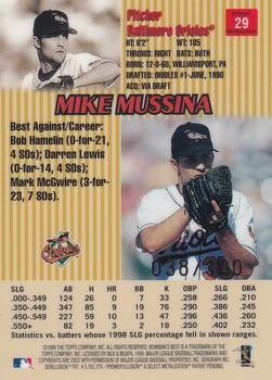 1999 Bowman's Best - Atomic Refractors #29 Mike Mussina  Back