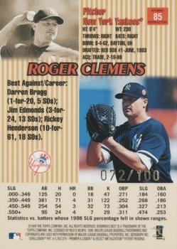 1999 Bowman's Best - Atomic Refractors #85 Roger Clemens  Back