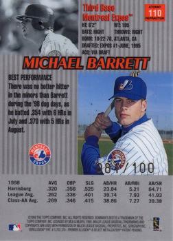 1999 Bowman's Best - Atomic Refractors #110 Michael Barrett  Back
