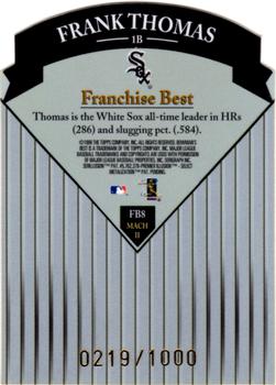 1999 Bowman's Best - Franchise Best Mach II #FB8 Frank Thomas  Back