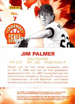 2015 Panini Elite - Legends of the Fall #7 Jim Palmer Back