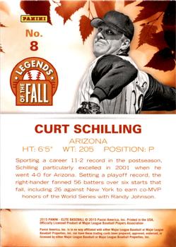 2015 Panini Elite - Legends of the Fall #8 Curt Schilling Back