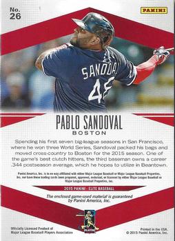2015 Panini Elite - Members Only Materials #26 Pablo Sandoval Back