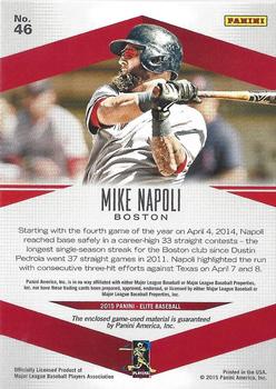 2015 Panini Elite - Members Only Materials #46 Mike Napoli Back