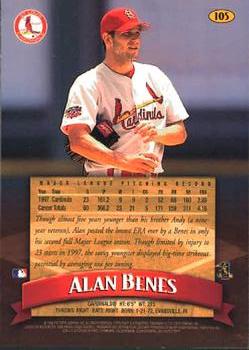 1998 Finest #105 Alan Benes Back