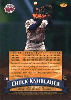 1998 Finest #110 Chuck Knoblauch Back